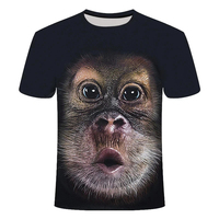 Interest Monkey Print T Shirts for Children's Boy Girl Shirt Summer Casual Animal Kids Clothes T-Shirt Short Sleeve Tops