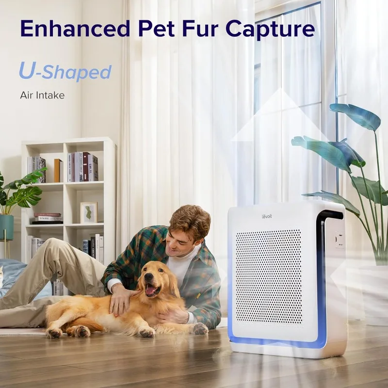 Air Purifiers for Home Large Room Up to 1800 Ft² in 1 Hr with Washable Filters, Air Quality Monitor, Smart WiFi, HEPA Sleep Mode