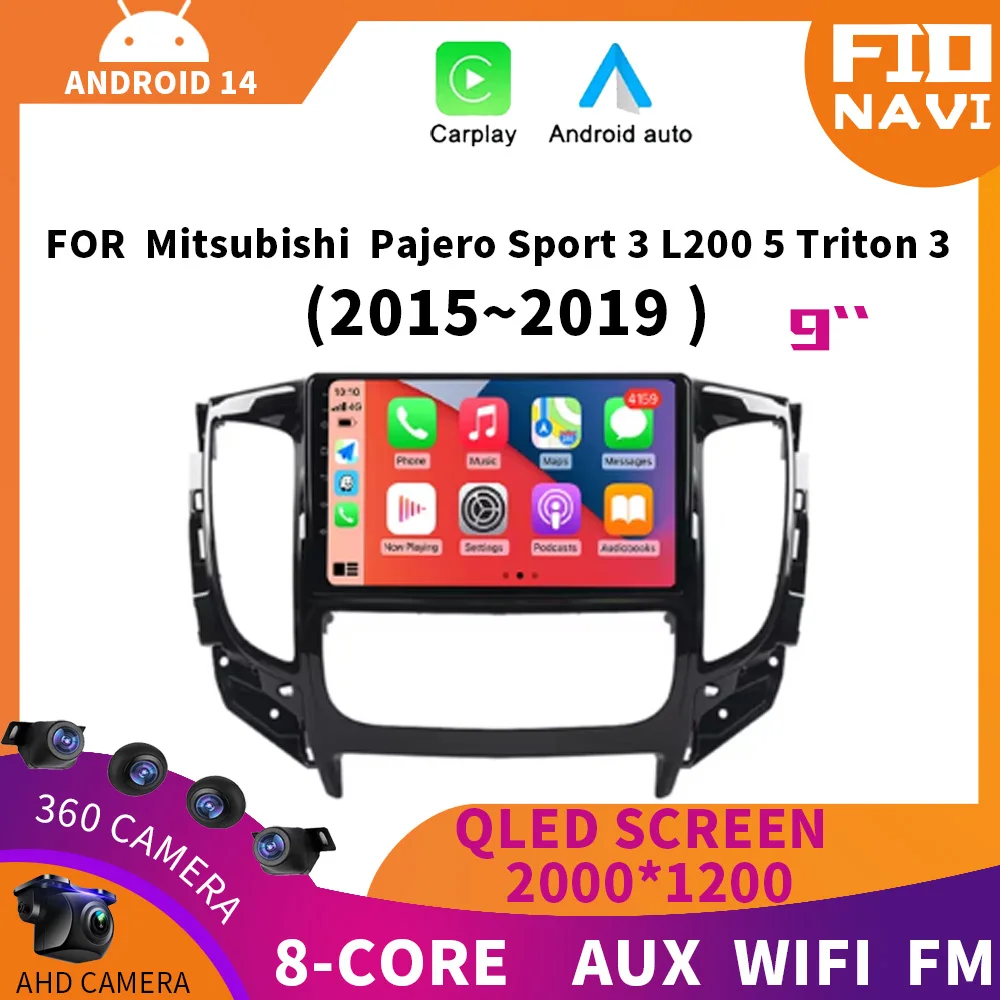 

Android 14 для Mitsubishi Pajero Sport 3 L200 5 Triton 3 2015 2016 2017 2018 2019 Автомобильный радиоприемник Мультимедийный видеоплеер Carplay GPS