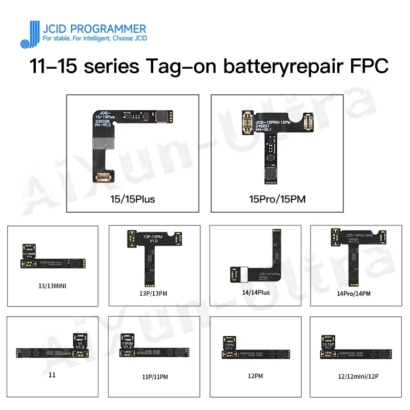 JCID-Cable flexible de fijación de batería para IPhone 11, adaptador de repuesto de alimentación, compatible con modelos to15 Pro Max, Mini programador V1SE