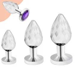 Multifaceted Metal Anal Beads Butt Plug Set Twinkle Small Large Anal Plug Jewelry Dildo Sparkle Ass Plug Sex Toy Man Women