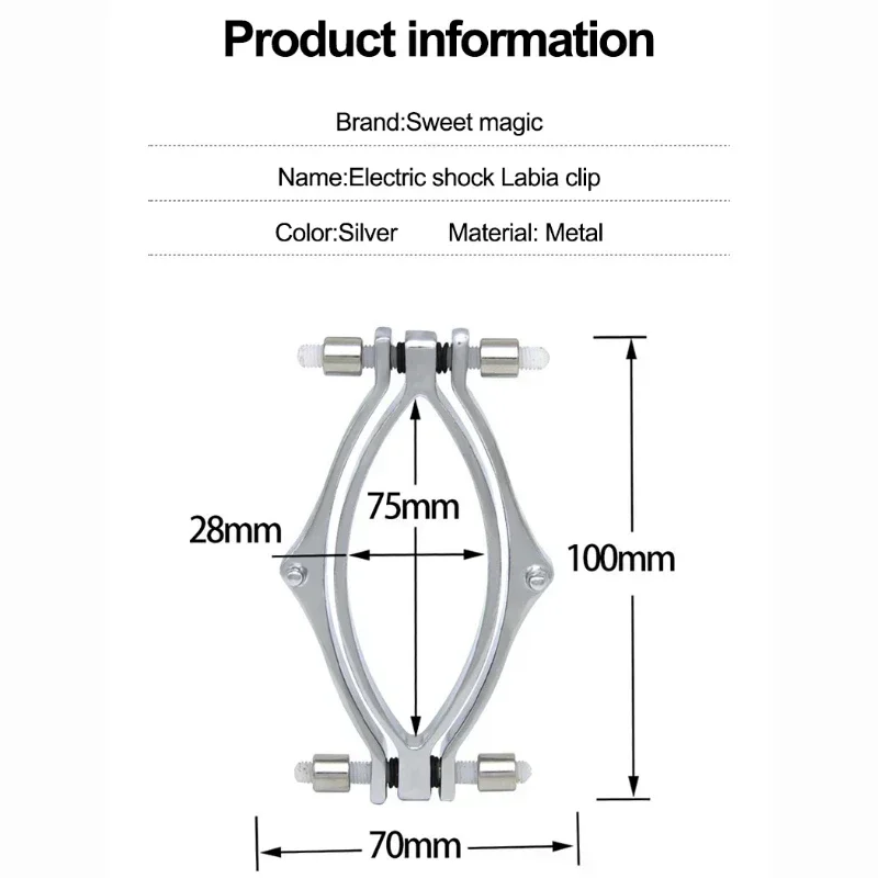 Estimulador de clítoris con Clip de labios de descarga eléctrica, esparcidor de punto G, abrazaderas, masturbación vaginal, juguete sexual para