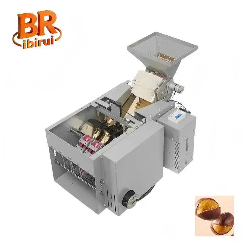 Commercial Automatic High Productivity UNIO Brand Double Blade Chestnut Incision Opening Shelling Peeling Machine Motor 50Kg/H