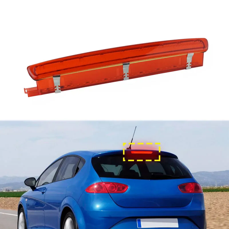 عدسة حمراء خلفية عالية المستوى الثالث 3rd LED الفرامل وقف ضوء مصباح 12 فولت لمقعد إيبيزا 2008-2017 ليون 2010-2012 6J0945097B,6J0945097A #6