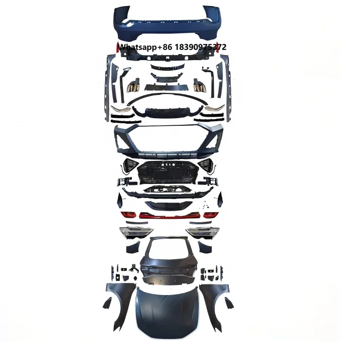 Plastic Body Kits for 2011-2018 A7 Modified to 2019-2025 A7-Complete Set Upgrade & Modification (Black/GRU)