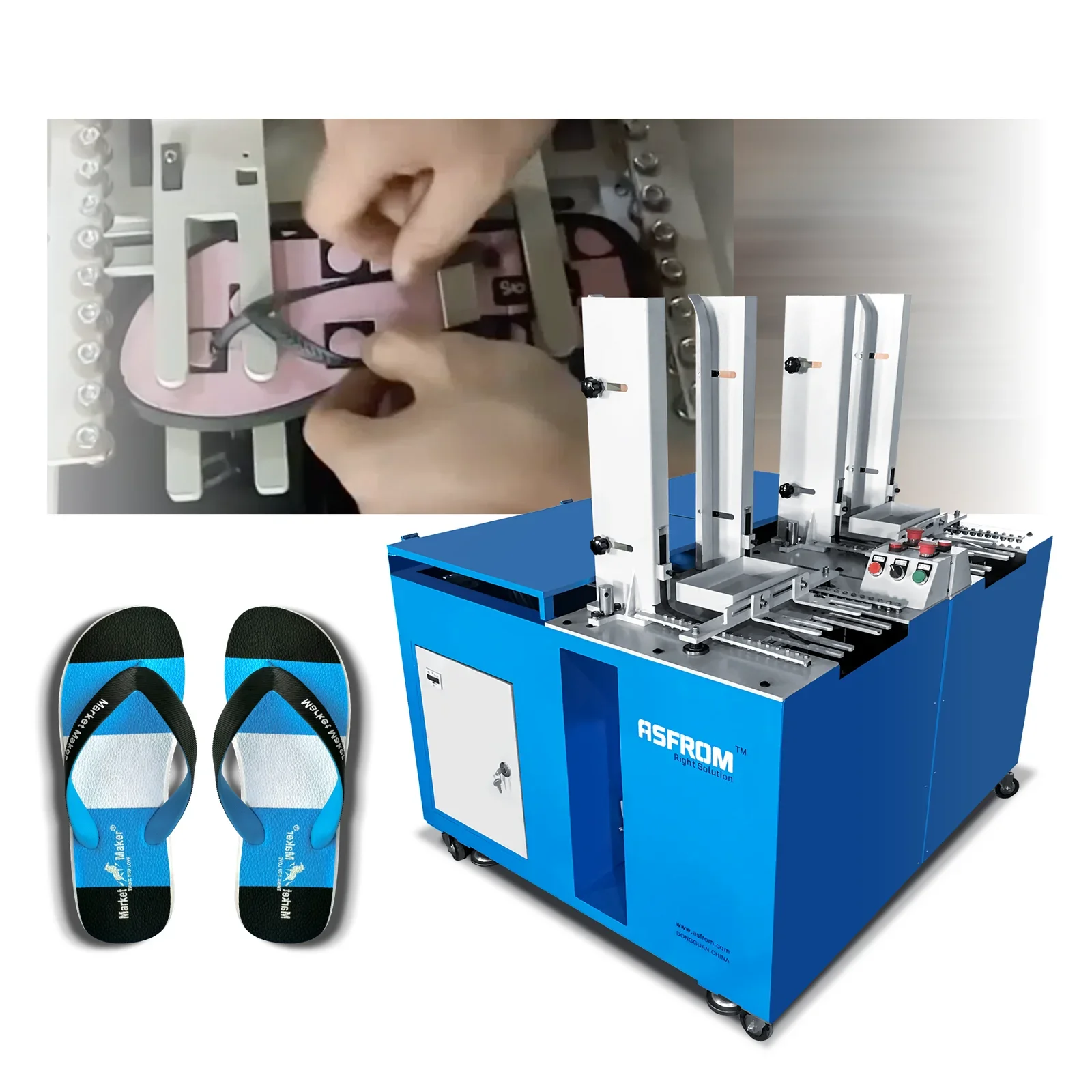 ASFROM  Automatic EVA PVC Flip Flop PVC shoe Eyeleting Machine