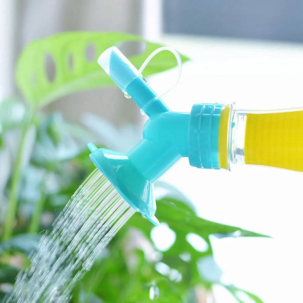 2 قطعة فوهة الرش للزجاجات البلاستيكية تصميم مزدوج الرأس لسقي النباتات والخضروات فوهة الرش المتينة