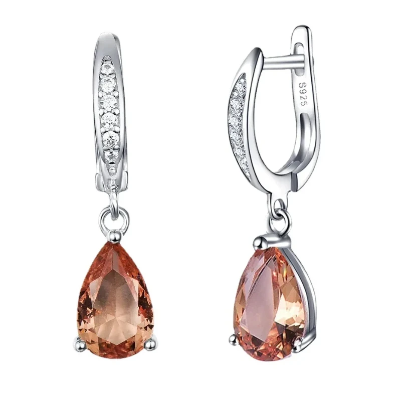 

High-end Fashionable European & American Style S925 Sterling Silver Gold-plated Water Drop-shaped Versatile Earrings for Women