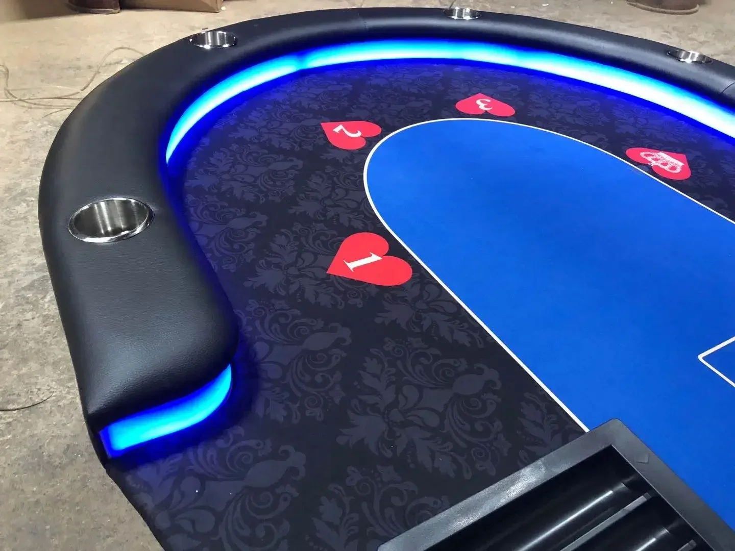 Imagem -05 - Mesa Portátil Led Casino Poker Mesa Dobrável Blackjack Mesa de Poker Personalizada