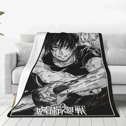 Toji Fushiguro Knife Jujutsu Kaisen Flannel Summer Air Conditioning Soft Throw Blankets for Sofa Bedroom Bedspread