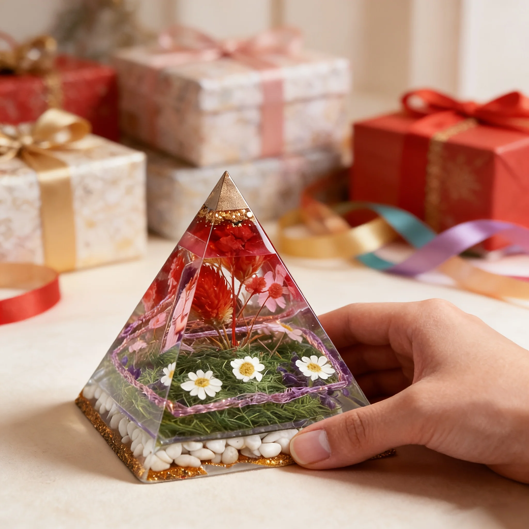 5pc - Pyramid Resin Molds of Various Sizes, DIY Handcrafted Jewelry Display Stands, Wedding Gifts, Specimen Home Decorations - view 5