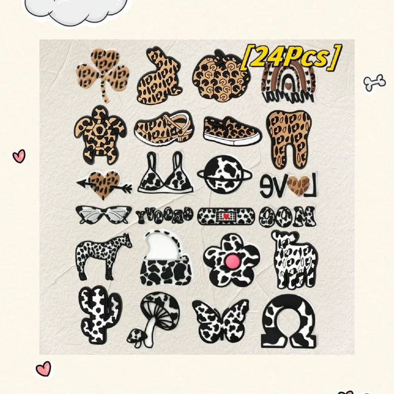 

Leopard print shoe accessories are suitable for Cartoon crocod decoration bracelet wrist strap PVC badge ladies party gifts