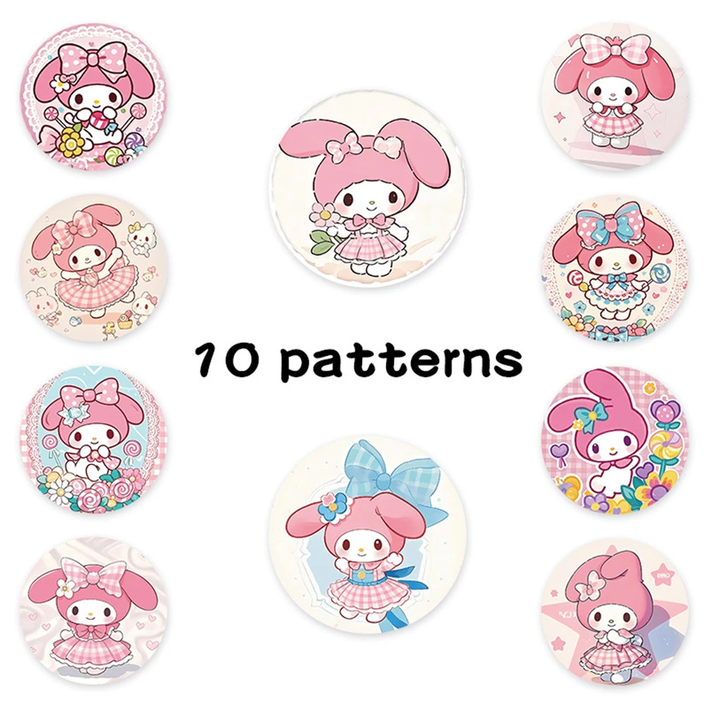 500 Stück/Rolle Kawaii Cartoon My Melody Belohnungsaufkleber Niedliche Sanrio Anime Siegelaufkleber Notizbuch Sammelalbum Telefonaufkleber Verpackung