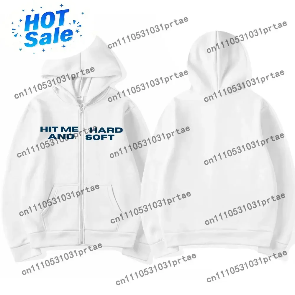 Hit Me Hard and Soft  Tour Zipper Hoodies Men Women Harajuku Pullovers Fashion Hip Hop Zip Up Sweatshirts Jackets Fans Gift blac