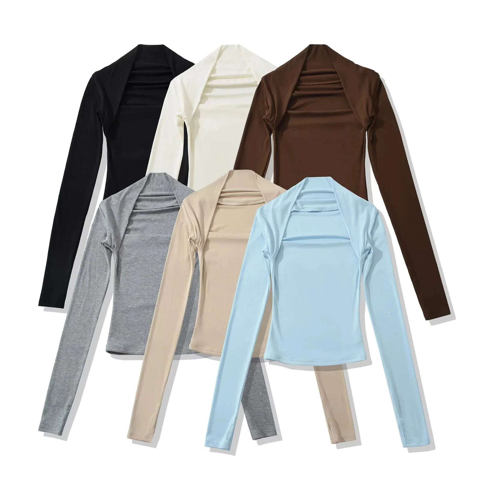 Sexy Slim Fit Long Sve Base irt Women's Inner Wear T-irt Pure Desire Trendy European Sle Autumn Faion 2025