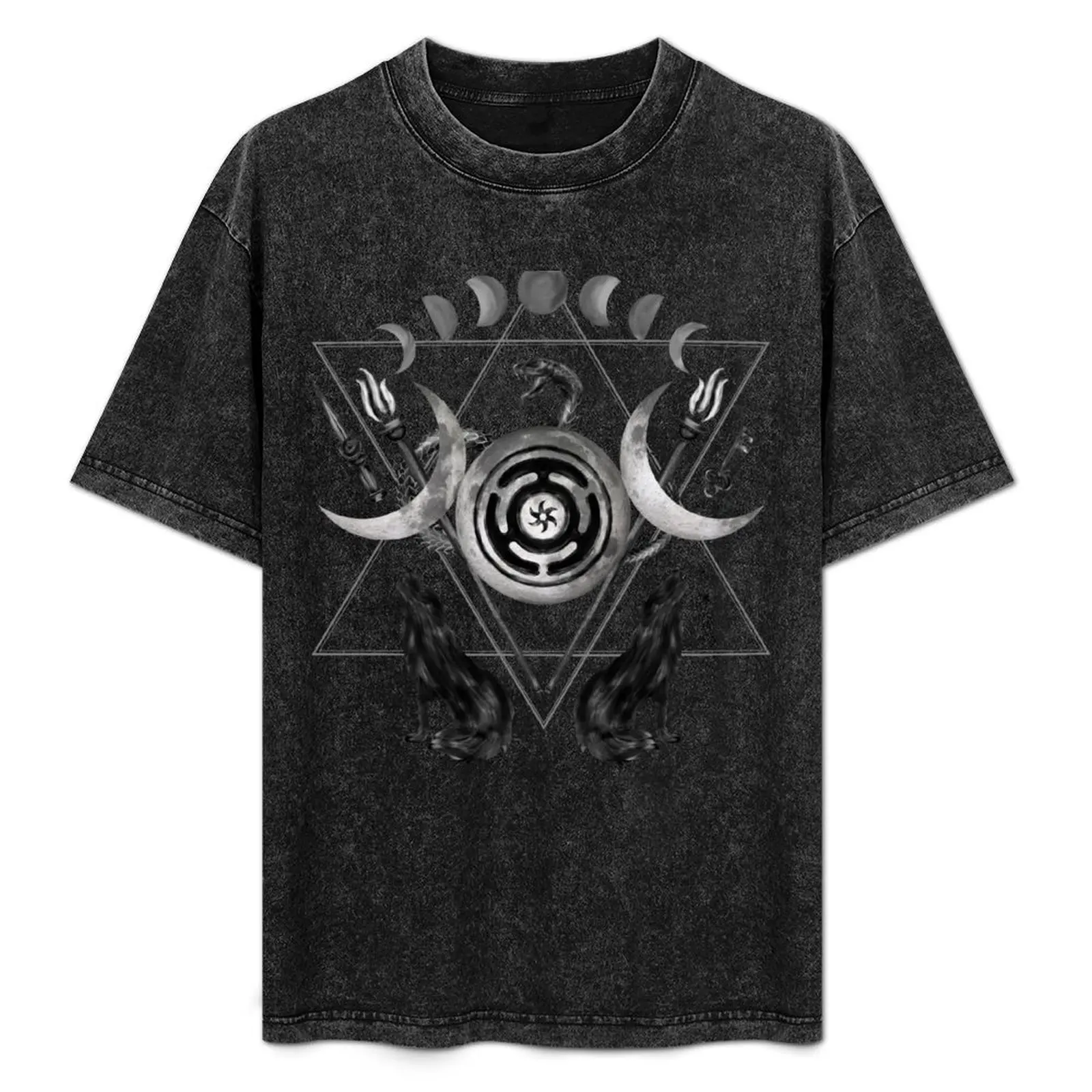 

Symbols of Hecate T-Shirt Simple Solid Color Crew Neck Tee