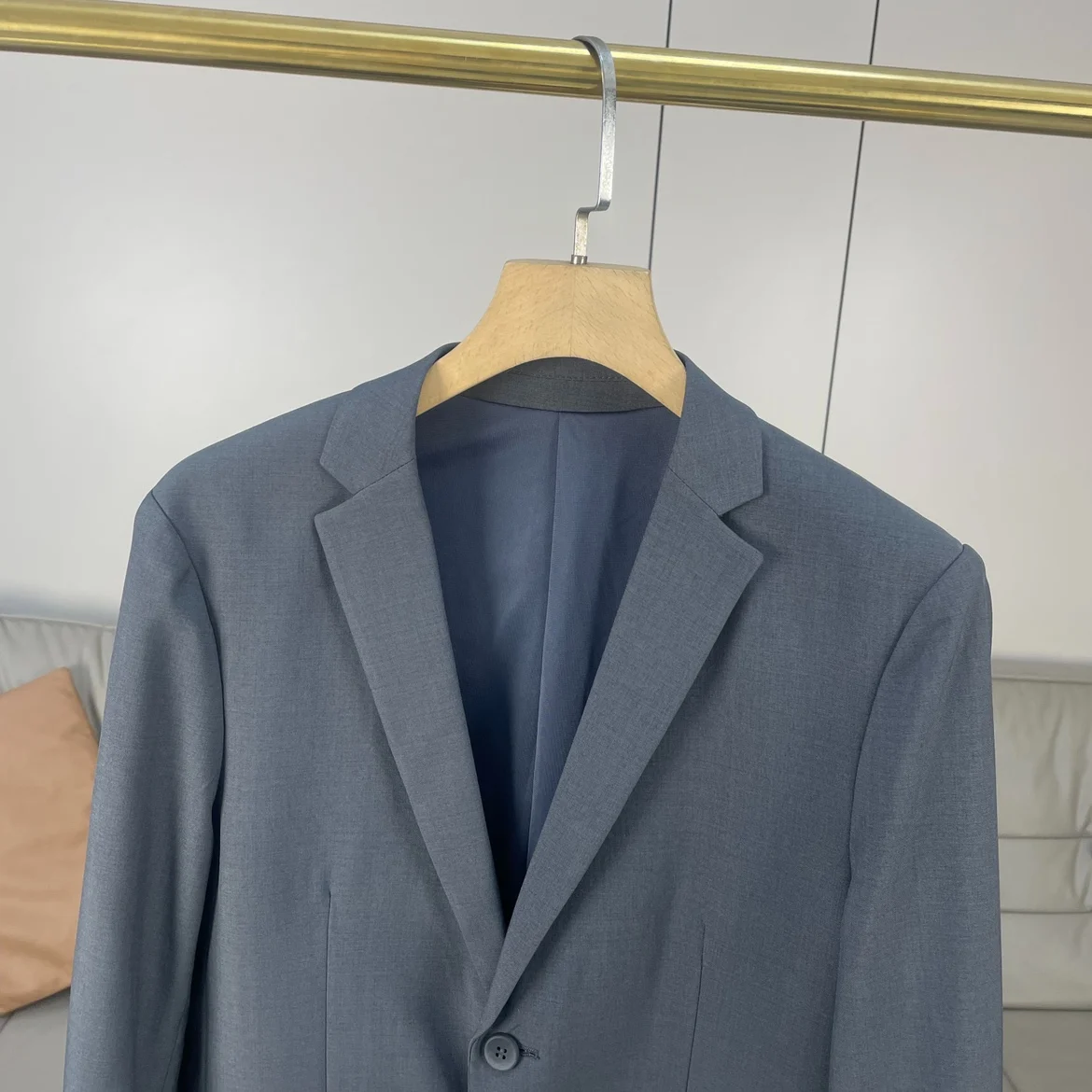 

High-End Men's Casual Busin Suit Jaet Anti-Wrinkle Vertical Faionable Urban Sle Long Sve Spring Commute Ready
