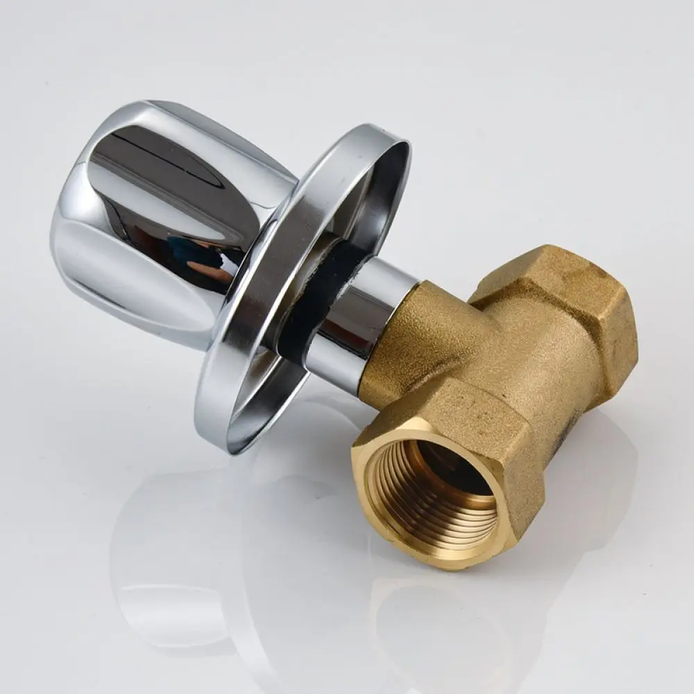 Professional Brass Concealed Stop Valve For Solar Water Heater Shower Pipe Fittings In Wall Connection