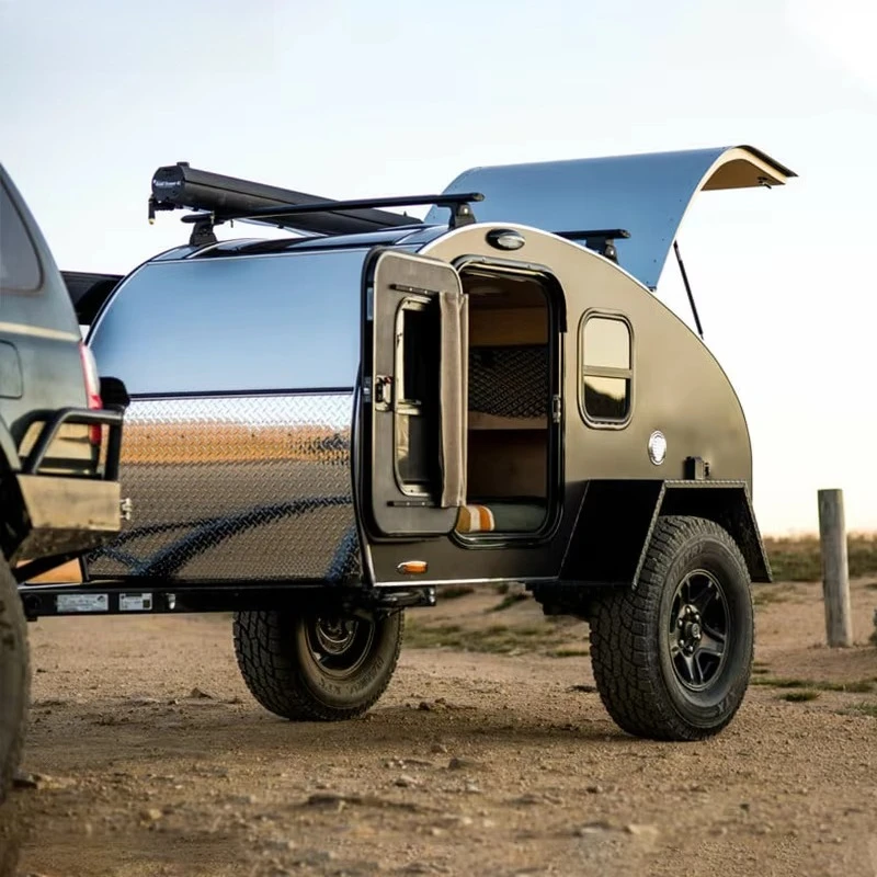 Customized Lightweight 15Ft 4X4 10Ft Family Tourist Mobile Home Caravan Teardrop Camper Offroad Teardrop Camping Travel Trailer