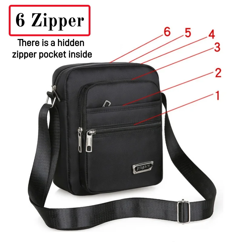 Men's Nylon Shoulder Bag Business Leisure Large Capacity Portable Handbag Multi Layer Waterproof Summer Male's Crossbody Bags gallery 4