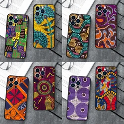 African Style Fabric Print Phone Case For iPhone 15 11 12 14 Pro Max XR XS Max X 7 8 Plus 13 14 Pro Soft Silicone Back Cover