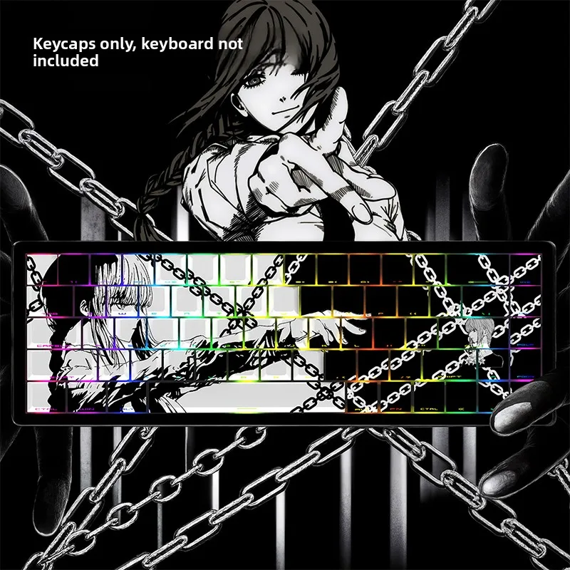 

Колпачки для клавиш MAKIMA Chainsaw Man, колпачки для клавиш с тематикой аниме, Pbt OEM, термосублимация Mad68_Wooting, механические клавиатуры, колпачки для клавиш