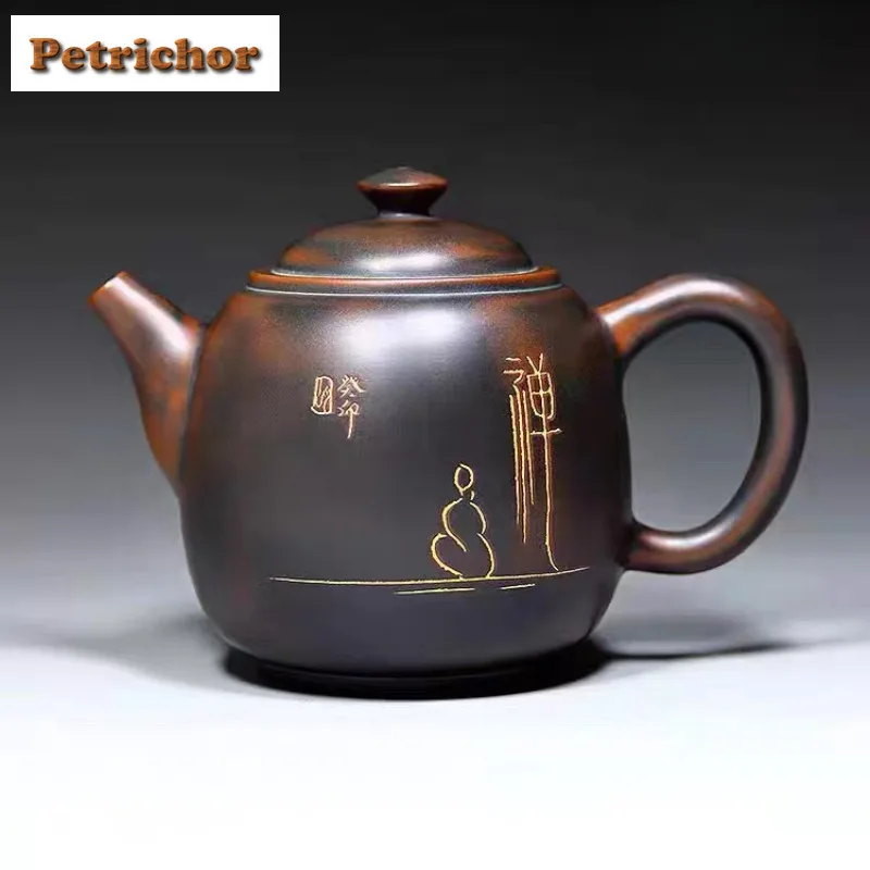 

180ml Handmade Nixing Pottery Lotus Teapot Retro Tea Infuser Pot Tea Maker Kettle With Strainer Teaware Supplies Decoration Gift