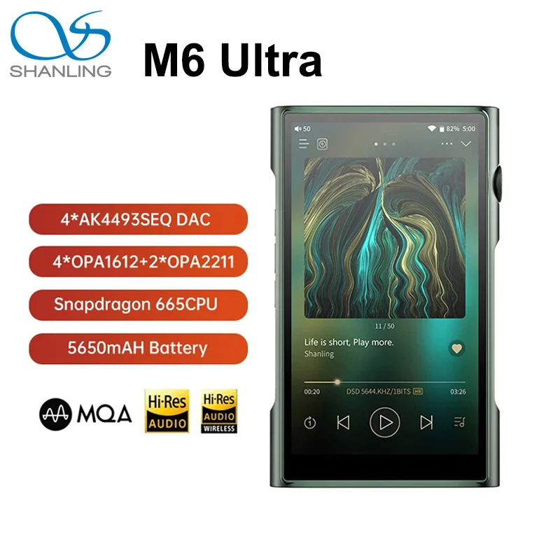 

SHANLING M6 Ultra MP3 Player Hi-Res Bluetooth 5.0 Portable MP3 Music Player Audio Player Android 10 AMP/DAC with 4 AKM AK4493SEQ