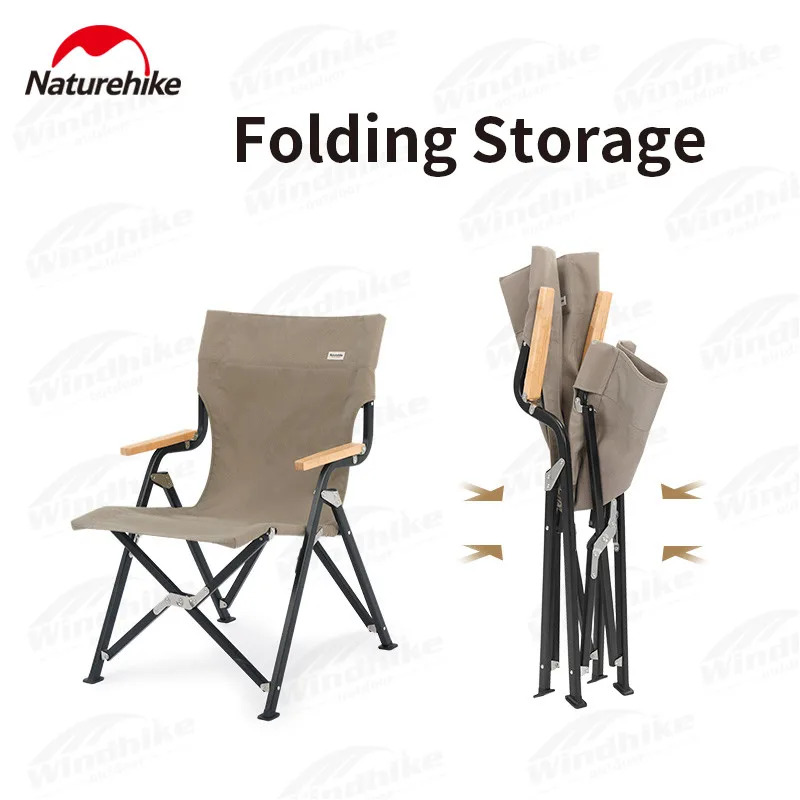 Naturehike TY09 Glamping Foldable Backrest Camping Chair Quick Storage 1680D Oxford Cloth Adjustable Armrest Outdoor Chair