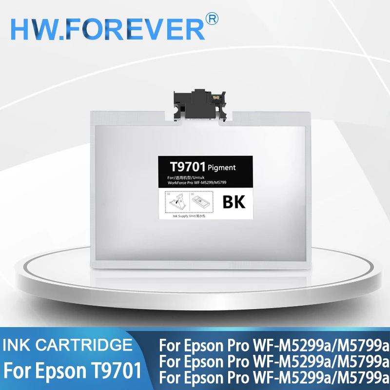 For Epson T9701 T9691 T9681 Compatible Ink Bag Cartridge With Chip Pigment Ink For Epson Pro WF-M5299a M5799a Printer Ink Bag