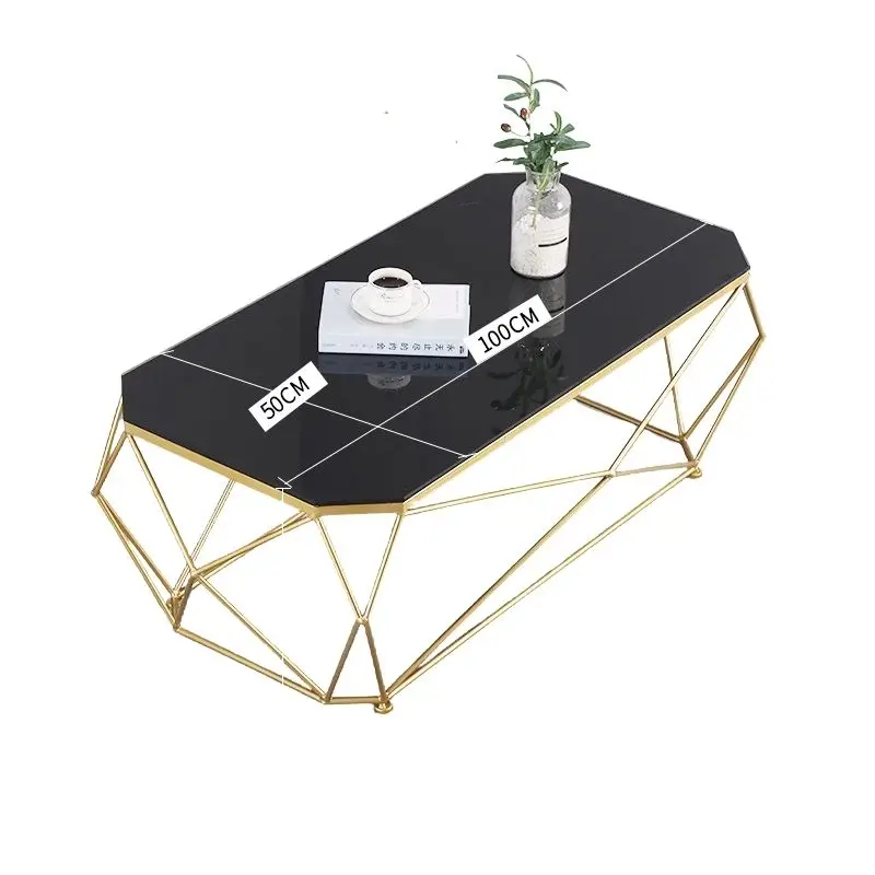 Luxury Glass Coffee Table Golden Design Center Gold Base Coffee Table Nordic Home Table Basse Luxe Decoration Balcony OC50BZ