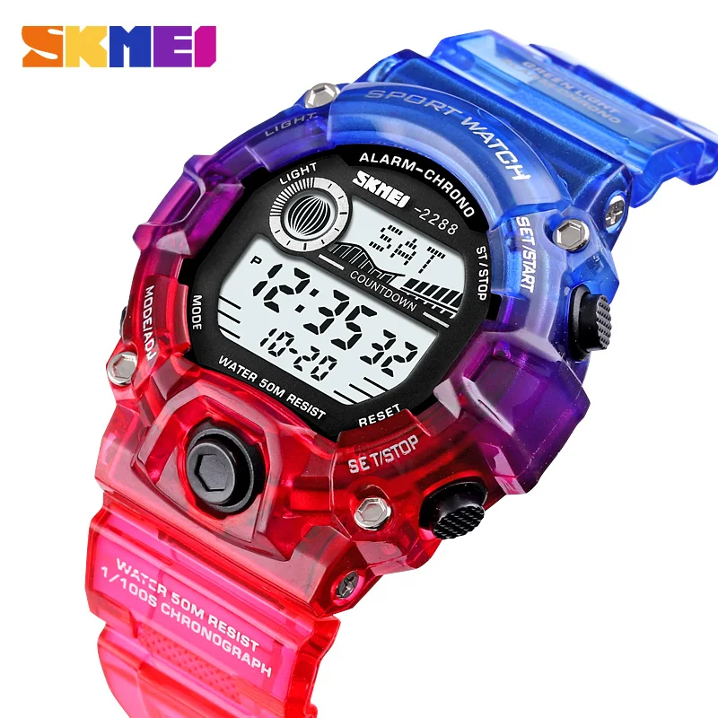 

SKMEI Youth Cool Camouflage Countdown Stopwatch Fashion Digital Sport Watches Male 5Bar Waterproof Wristwatch Alarm Reloj Hombre