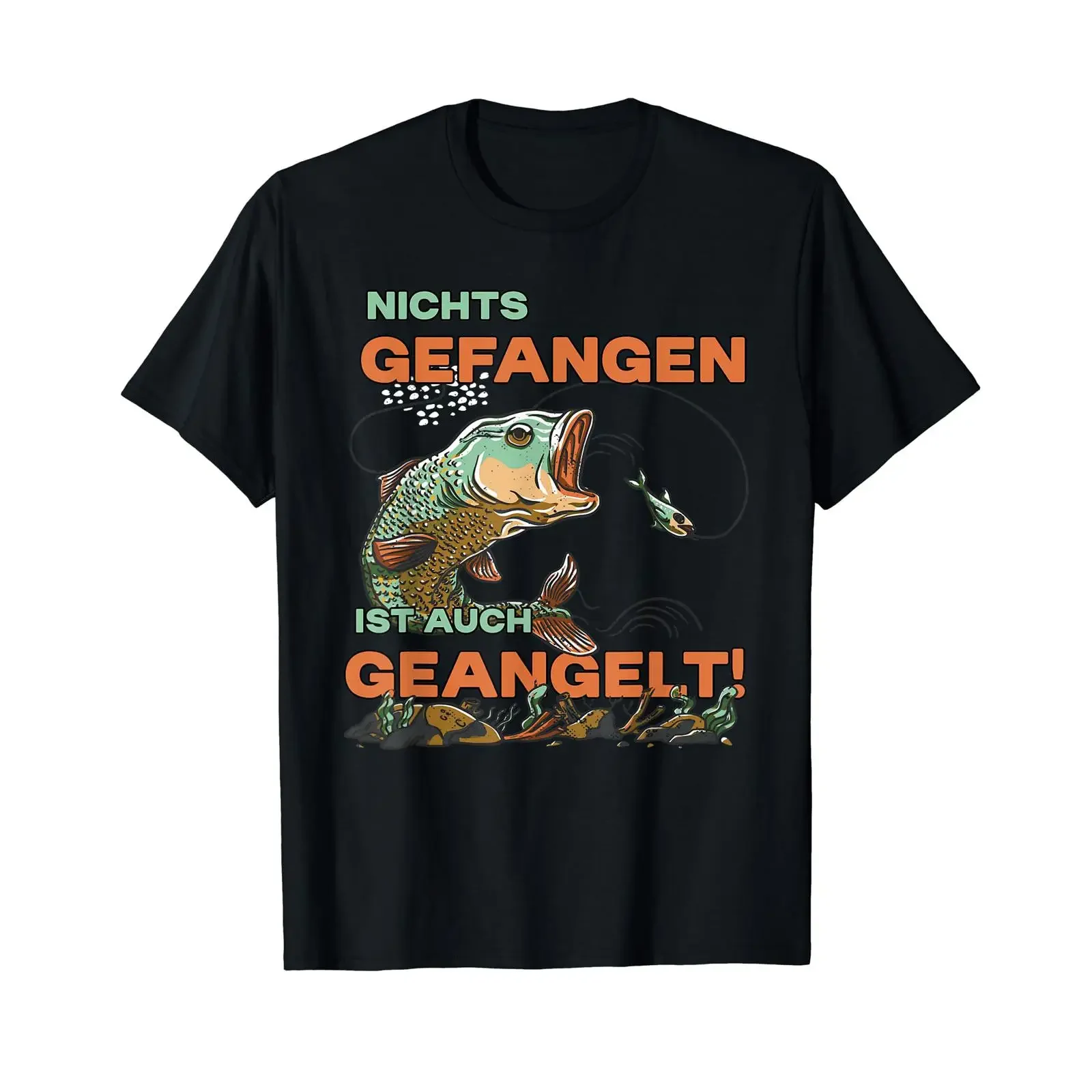 Funny Angler Fishing Nothing caught is also fished T Shirt vintage Washed fashion Unisex graphic Comfortable Casual Soft