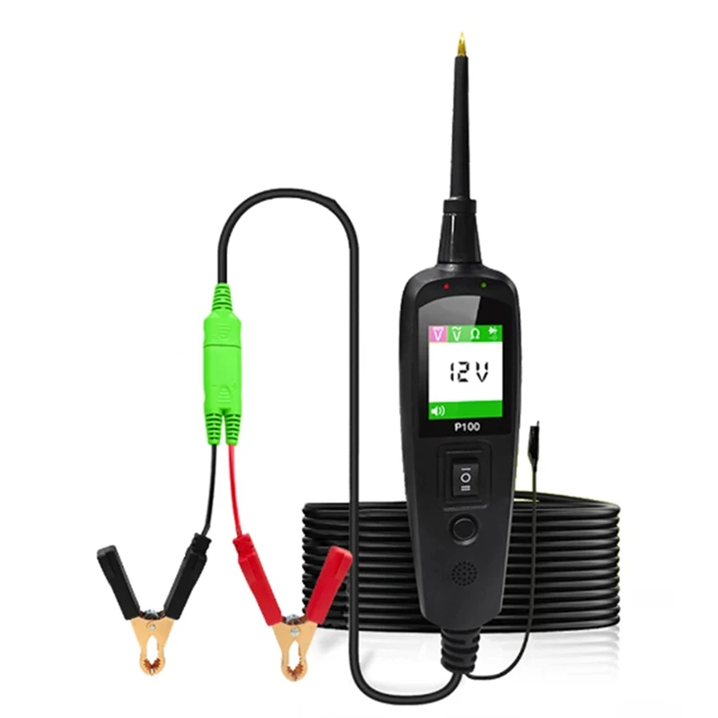 

2M Automotive Circuit Tester Power Circuit Probe Kit Black Car Voltage/Resistant Tester 12/24V Diagnostic Tool Component