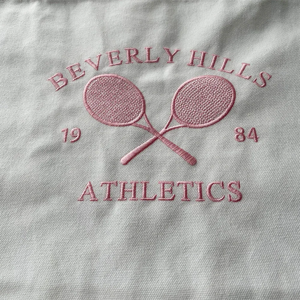 Beverly Hills 1984 Athletics Tennis Embroidered Fashion Women Canvas Shopping Bag Vintage Style Aesthetic Handbag Tote Bag