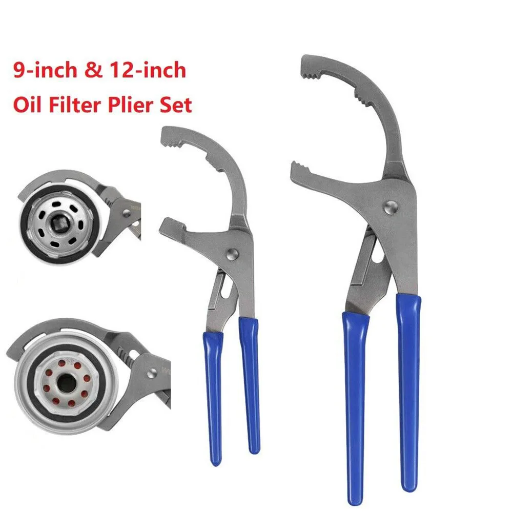 

1pc Car 9/12inchOil Filter Pliers Clamp Type Wrench Adjustable Hand Tool Oil Filter Blue Steel Filter Removal Tool Car Accessory