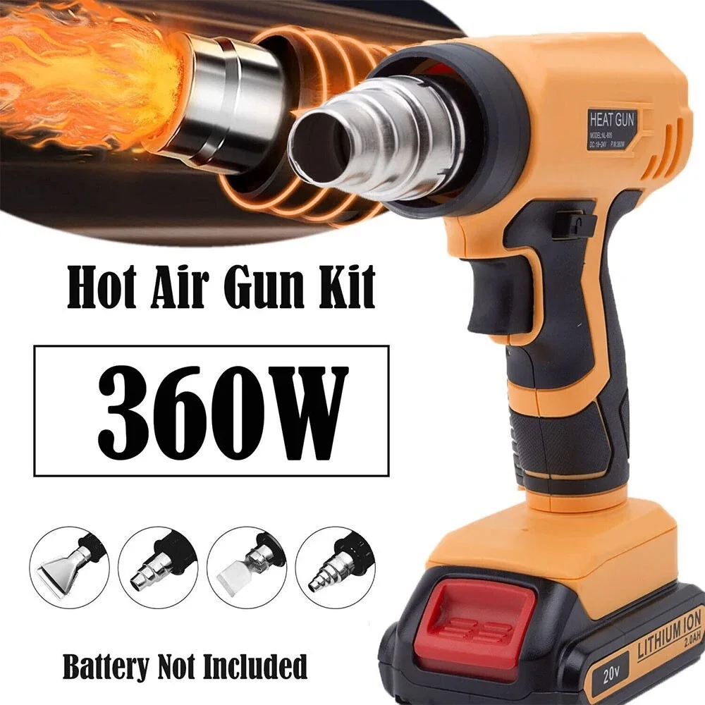 Cordless Heat Gun For Dewalt 18V Battery For Makita Hot Air Gun Overload Protection,Fast Heating for Crafting, Shrink Tubing