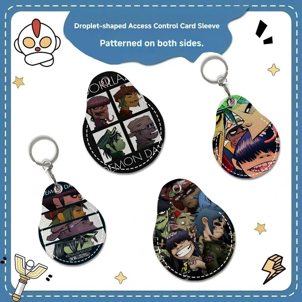 Rock Band G-Gorillaz Waterdrop Aped N Acc Control Card Holder For Vehicles Public Transport Keychain Protective Cover