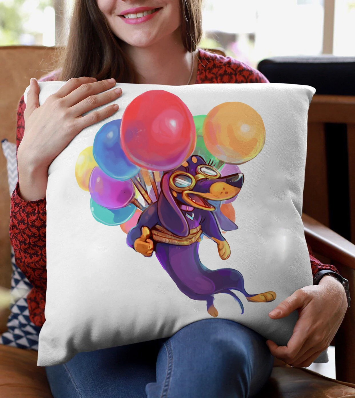 Love Sausage Dog Pillowcase Dachshund Art Polyester Cushion Cover Bedroom Sofa Living Room Decor