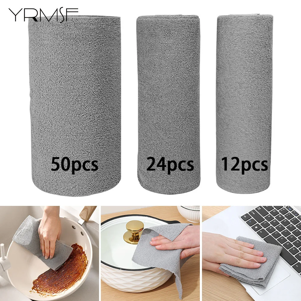 30x30cm Microfiber Cleaning Cloth Reusable Fast Drying Hand Tear Rag Household Disposable Cleaning Towels Kitchen Accessories