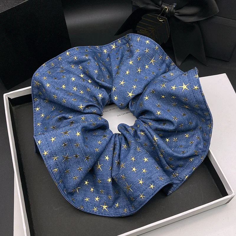 

Повязка для волос из ковбойской ткани, женская элитная повязка для низкого хвоста, повязка для волос для взрослых, резинка для волос