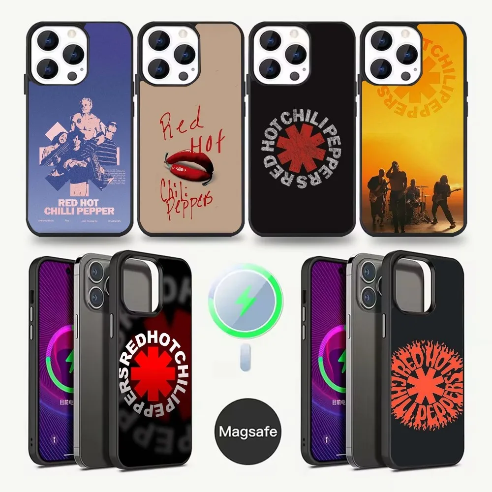 

R-Red Hot C-Chili Peppers Band PhoneCase For iPhone 16,15,14,13,12,11,Pro,Max,Plus,Mini,Magsafe,Magnetic Wireless Charging Case
