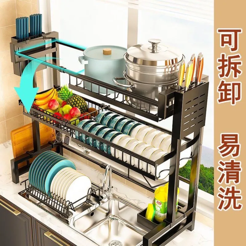 New Most Trendy Adjustable Dish Rack Sink Dish Drying Rack Counter Organizer Shelf kitchen accessories cosas para el hogar