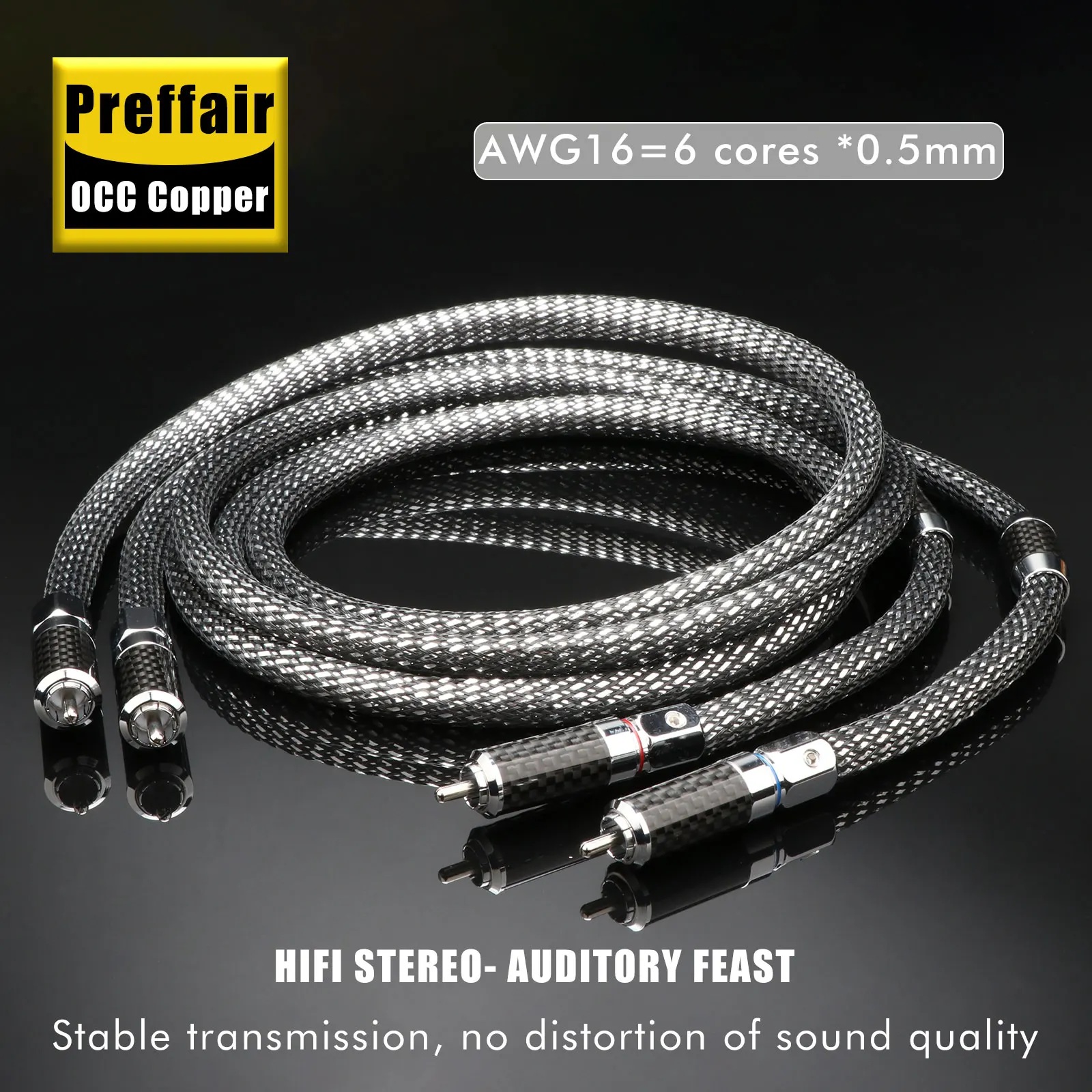Preffair OCC Silver Plated XLR Cable Hifi Interconnects XLR Audio Cable With Carbon Fiber Xlr Balanced Male Female Hifi Cable