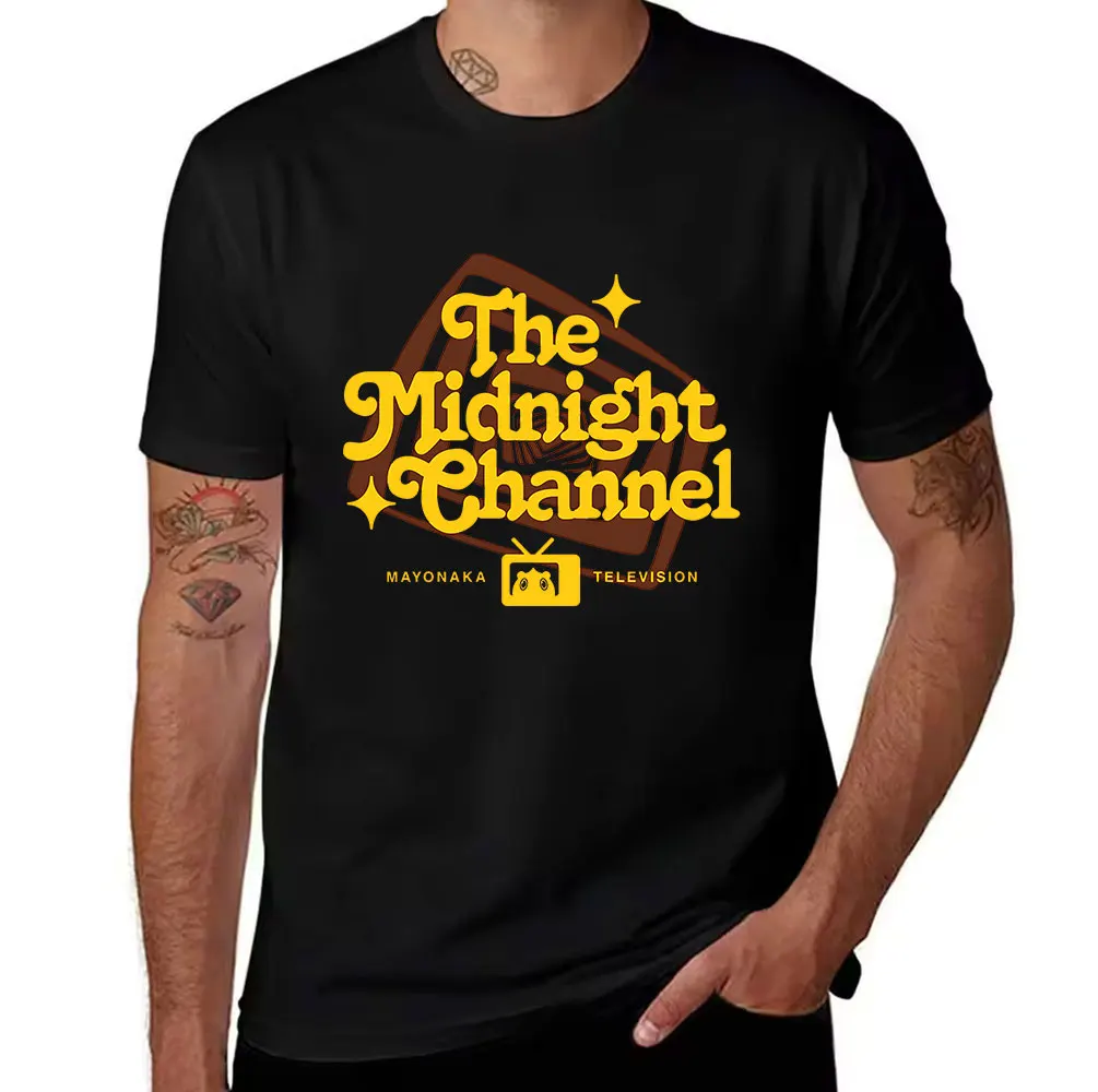 Мужская футболка из чистого хлопка с принтом The Midnight Channel Mayonaka Television, повседневная футболка с круглым вырезом