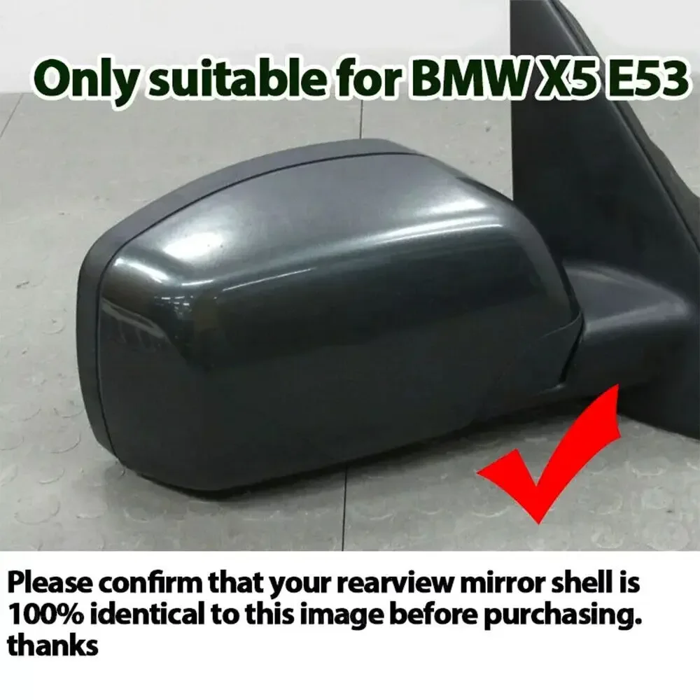 For BMW X5 E53 1999 2000 2001 2002 2003 2004 2005 2006 Car Rearview Side Mirror Cover Wing Cap Door Exterior Housing Shell Trim