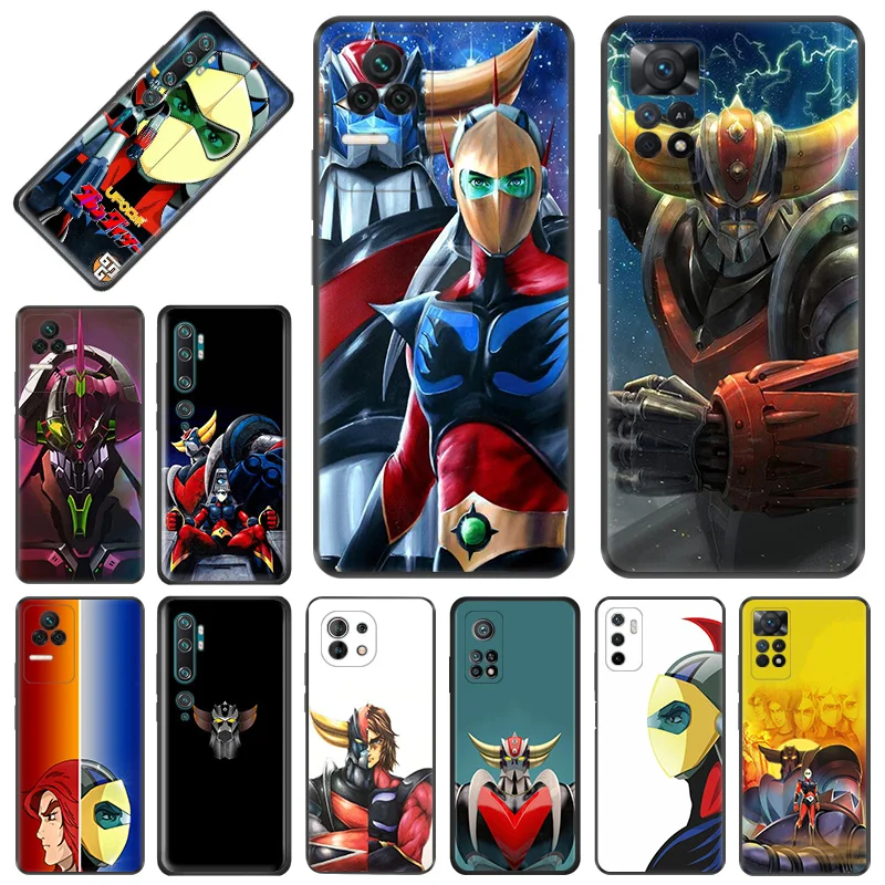 Phone Case for Redmi Note11 Pro 10S 11S 10A 10C Xiaomi 11T 10T Note 10 11 Lite UFO Robot Grendizer Soft Black Anti-Drop Cover