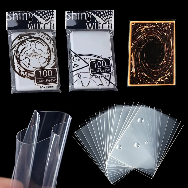 1Pack Card Sleeve 61x88mm 65x90mm Available 100PCS/Pack Clear Card Protector Football Cards Sport Cards Tarot Shield Storage ZYF