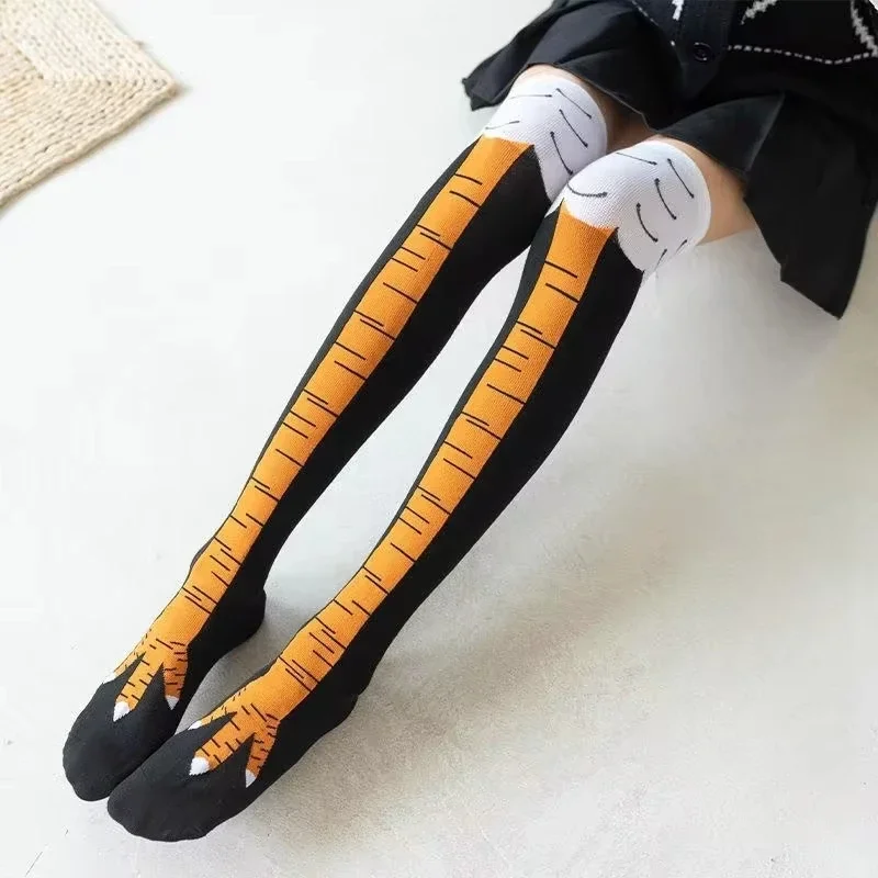 Damensocken mit knielangen Hühnerfüßen, lustig, personalisierbar, realistische Hühnerfüße, Geburtstagsgeschenke, trendige Sportsocken
