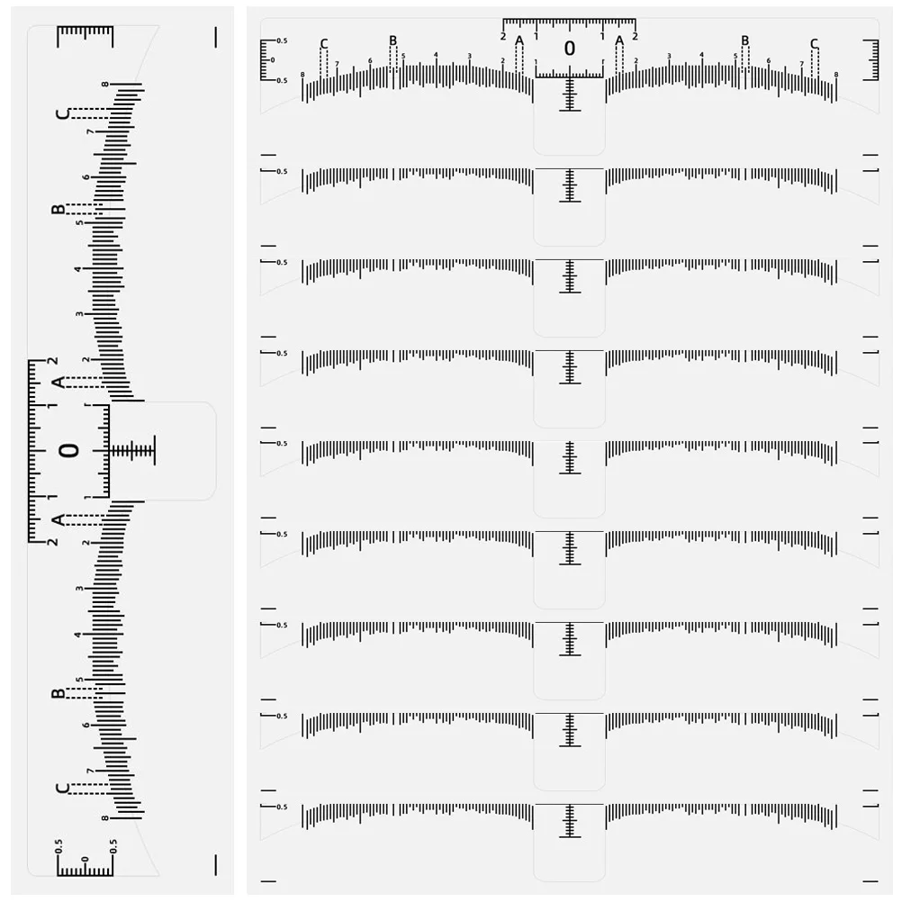 

10pcs Ruler Disposable Microblading Template Eyebrow Shaper Makeup Tool For Women Brow Framing Positioning Marker Line Stencils